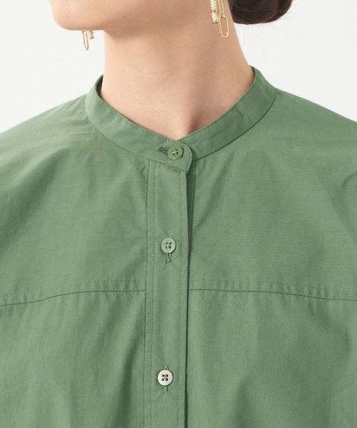 qualite(カリテ)の「ダンプバンドカラーシャツ(シャツ/ブラウス・レディース・グリーン/ネイビー・36/38)」の9枚目の写真