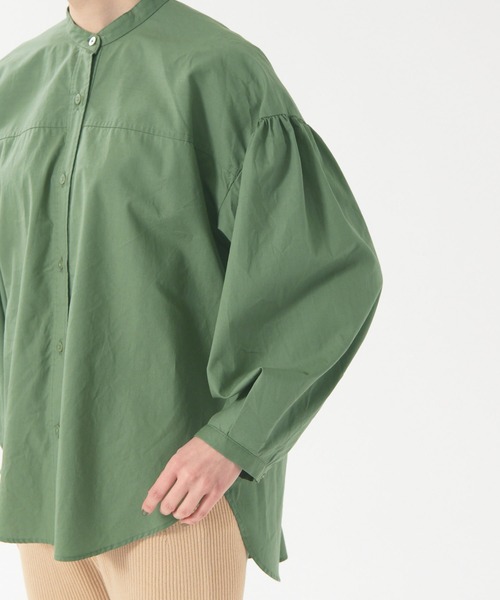 qualite(カリテ)の「ダンプバンドカラーシャツ(シャツ/ブラウス・レディース・グリーン/ネイビー・36/38)」の8枚目の写真