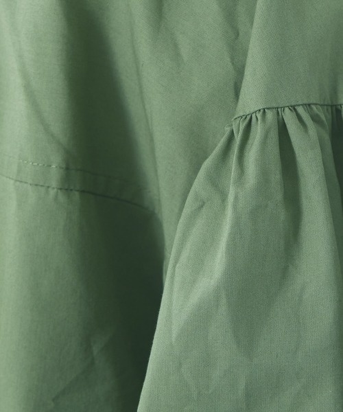 qualite(カリテ)の「ダンプバンドカラーシャツ(シャツ/ブラウス・レディース・グリーン/ネイビー・36/38)」の5枚目の写真