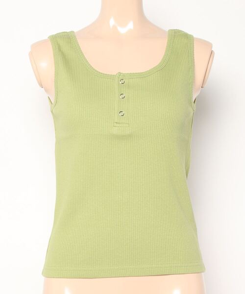 INGNI(イング)の「ヘンリーネック2WAYリブタンク(タンクトップ・レディース・ブラック/オフホワイト/グリーン/オートミール・M)」の4枚目の写真