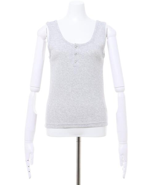 INGNI(イング)の「ヘンリーネック2WAYリブタンク(タンクトップ・レディース・ブラック/オフホワイト/グリーン/オートミール・M)」の5枚目の写真