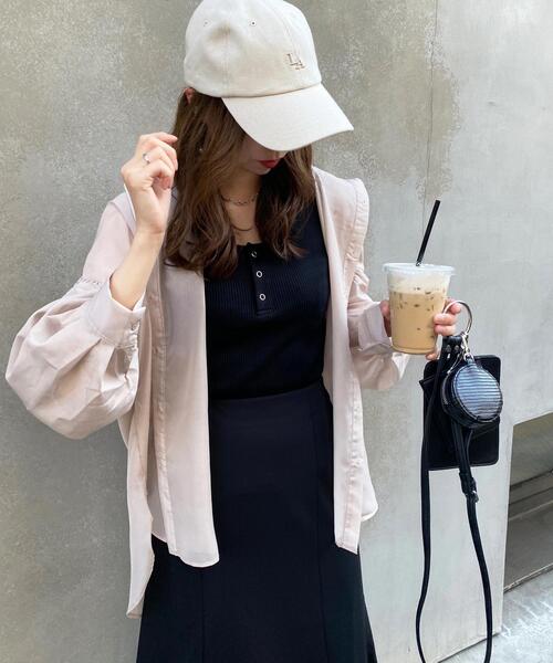 INGNI(イング)の「ヘンリーネック2WAYリブタンク(タンクトップ・レディース・ブラック/オフホワイト/グリーン/オートミール・M)」の10枚目の写真