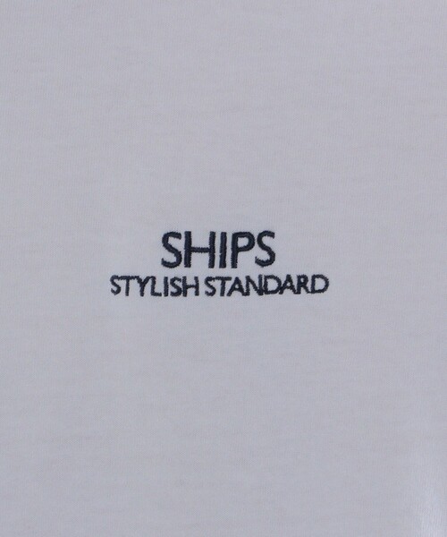 SHIPS（シップス）の「*SHIPS: STYLISH STANDARD ロゴ 刺繍 Tシャツ（Tシャツ/カットソー・メンズ・ホワイト/ライトホワイト/ブラック/ダークグレー/ライトグリーン/ライトブルー・SMALL/MEDIUM/LARGE/X-LARGE/XX-LARGE）」の9枚目の写真