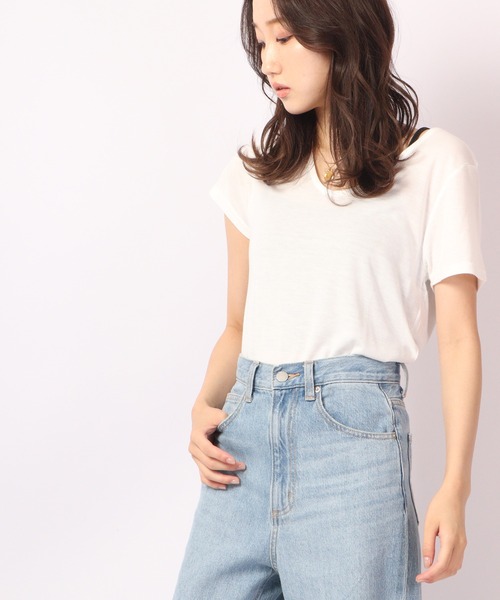 FUNALIVE(ファンアライブ)の「PAGE ONE NANO FINE加工半袖Tシャツ(Tシャツ/カットソー・レディース・ネイビー/杢グレー/オフホワイト/ブラック系その他/ブラック・L/M)」の2枚目の写真