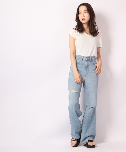 FUNALIVE(ファンアライブ)の「PAGE ONE NANO FINE加工半袖Tシャツ(Tシャツ/カットソー・レディース・ネイビー/杢グレー/オフホワイト/ブラック系その他/ブラック・L/M)」の14枚目の写真
