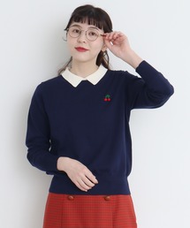 CHILD WOMAN | 4/101 CRAFT14GG 刺繍衿付き長袖プルオーバー(ニット/セーター)