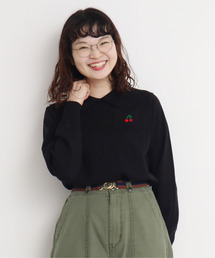 CHILD WOMAN | 4/101 CRAFT14GG 刺繍衿付き長袖プルオーバー(ニット/セーター)