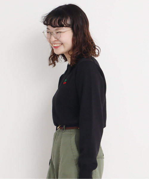 CHILD WOMAN（チャイルドウーマン）の「4/101 CRAFT14GG 刺繍衿付き長袖プルオーバー（ニット/セーター・レディース・ブラック/レッド/ネイビー・FREE）」の20枚目の写真