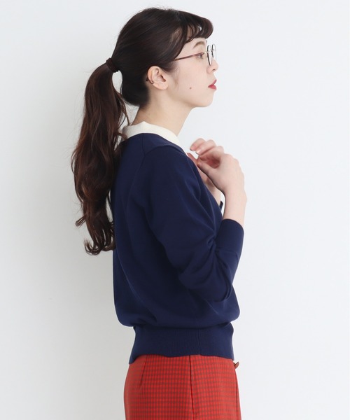 CHILD WOMAN（チャイルドウーマン）の「4/101 CRAFT14GG 刺繍衿付き長袖プルオーバー（ニット/セーター・レディース・ブラック/レッド/ネイビー・FREE）」の15枚目の写真