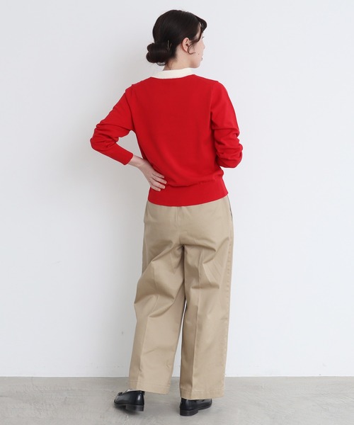 CHILD WOMAN（チャイルドウーマン）の「4/101 CRAFT14GG 刺繍衿付き長袖プルオーバー（ニット/セーター・レディース・ブラック/レッド/ネイビー・FREE）」の10枚目の写真