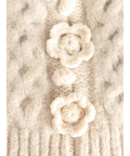 merry jenny（メリージェニー）の「おはなニットワッチ（ニットキャップ/ビーニー・レディース・ブラック/アイボリー・FREE）」の20枚目の写真