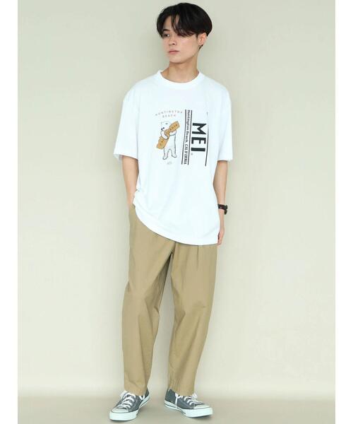 MEI（メイ）の「MEI HUNTINGTON BEACH　＊（Tシャツ/カットソー・レディース・ホワイト/ベージュ・M/L/XL）」の6枚目の写真