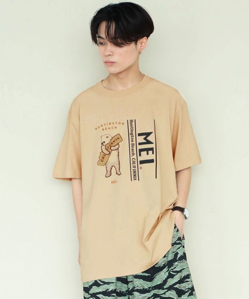 MEI（メイ）の「MEI HUNTINGTON BEACH　＊（Tシャツ/カットソー・レディース・ホワイト/ベージュ・M/L/XL）」の2枚目の写真