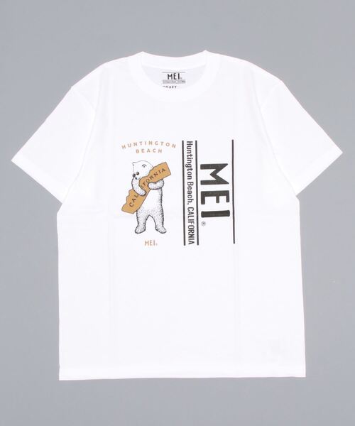 MEI（メイ）の「MEI HUNTINGTON BEACH　＊（Tシャツ/カットソー・レディース・ホワイト/ベージュ・M/L/XL）」の8枚目の写真
