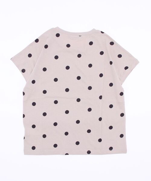 Samansa Mos2（サマンサ モスモス）の「【オーガニックコットン】ドット柄プリントＴシャツ（Tシャツ/カットソー・レディース・ベージュ/ブルー/チャコール/キナリ・ﾌﾘ-）」の14枚目の写真