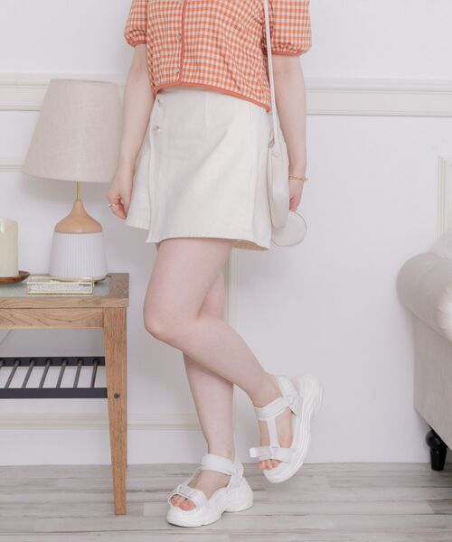 ems excite(エムズエキサイト)の「ラップミニSK(スカート・レディース・ブラック/ナチュラル/ケミカルウォッシュ・FREE)」の7枚目の写真