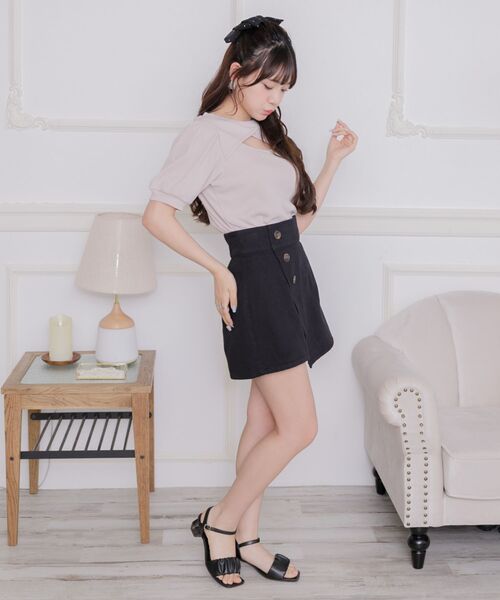 ems excite(エムズエキサイト)の「ラップミニSK(スカート・レディース・ブラック/ナチュラル/ケミカルウォッシュ・FREE)」の8枚目の写真