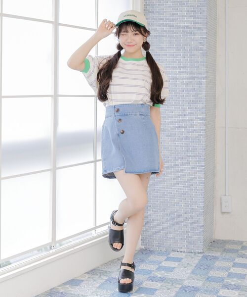 ems excite(エムズエキサイト)の「ラップミニSK(スカート・レディース・ブラック/ナチュラル/ケミカルウォッシュ・FREE)」の16枚目の写真