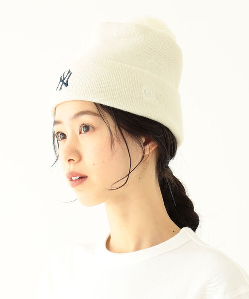 BEAMS BOY（ビームスボーイ）の「NEW ERA × BEAMS BOY / 別注 ポン ニット ワッチキャップ（ニットキャップ/ビーニー・レディース・バーガンディー/ネイビー/アイボリー・FREE）」の10枚目の写真