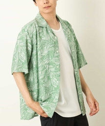 a.v.v | 【接触冷感】線画リーフ柄オープンカラーシャツ(シャツ/ブラウス)