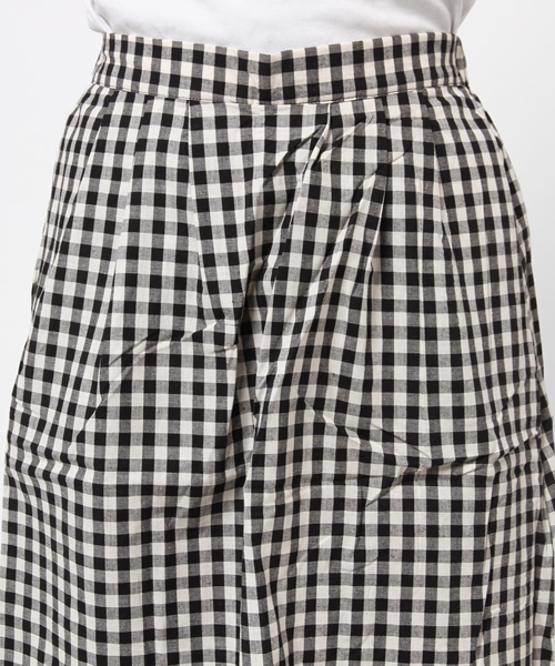 GIORDANO（ジョルダーノ）の「[GIORDANO]ギンガムチェックミモレ丈スカート（スカート・レディース・ブラック/ネイビー・MEDIUM）」の6枚目の写真