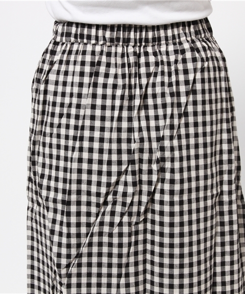 GIORDANO（ジョルダーノ）の「[GIORDANO]ギンガムチェックミモレ丈スカート（スカート・レディース・ブラック/ネイビー・MEDIUM）」の7枚目の写真