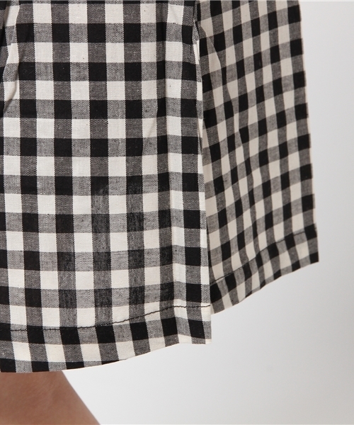 GIORDANO（ジョルダーノ）の「[GIORDANO]ギンガムチェックミモレ丈スカート（スカート・レディース・ブラック/ネイビー・MEDIUM）」の9枚目の写真