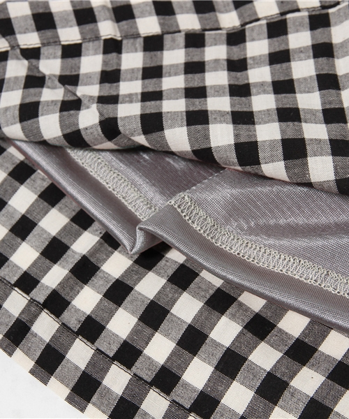 GIORDANO（ジョルダーノ）の「[GIORDANO]ギンガムチェックミモレ丈スカート（スカート・レディース・ブラック/ネイビー・MEDIUM）」の10枚目の写真