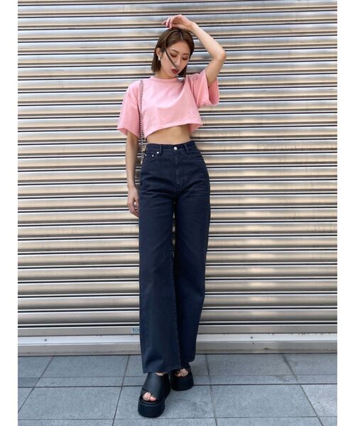 EMODA(エモダ)の「ヘムシャープショートTシャツ(Tシャツ/カットソー・レディース・ブラック/ピンク/ホワイト・FREE)」の16枚目の写真