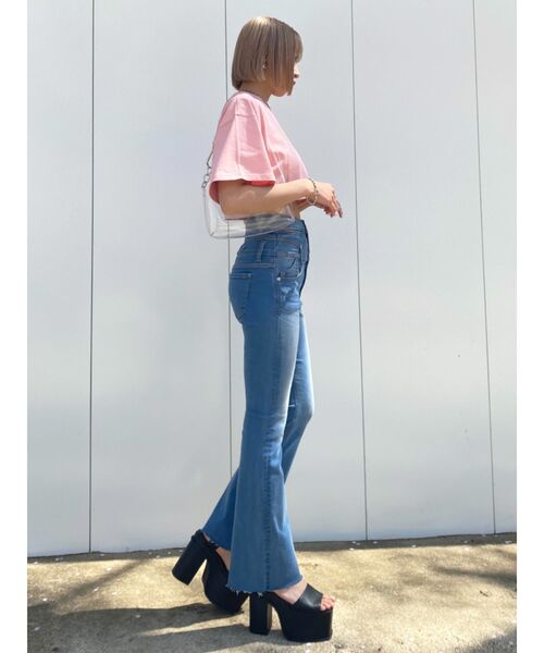 EMODA(エモダ)の「ヘムシャープショートTシャツ(Tシャツ/カットソー・レディース・ブラック/ピンク/ホワイト・FREE)」の17枚目の写真