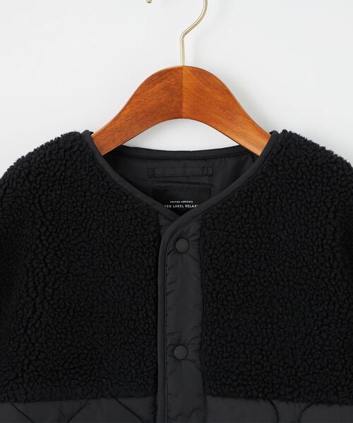 green label relaxing（グリーンレーベルリラクシング）の「TJ ボア×キルト コート 100-130cm（ノーカラーコート・キッズ・ブラック/コバルトブルー/ライトグレー・100cm/130cm/110cm/120cm）」の11枚目の写真