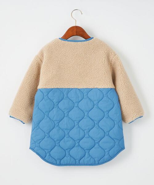 green label relaxing（グリーンレーベルリラクシング）の「TJ ボア×キルト コート 100-130cm（ノーカラーコート・キッズ・ブラック/コバルトブルー/ライトグレー・100cm/130cm/110cm/120cm）」の9枚目の写真