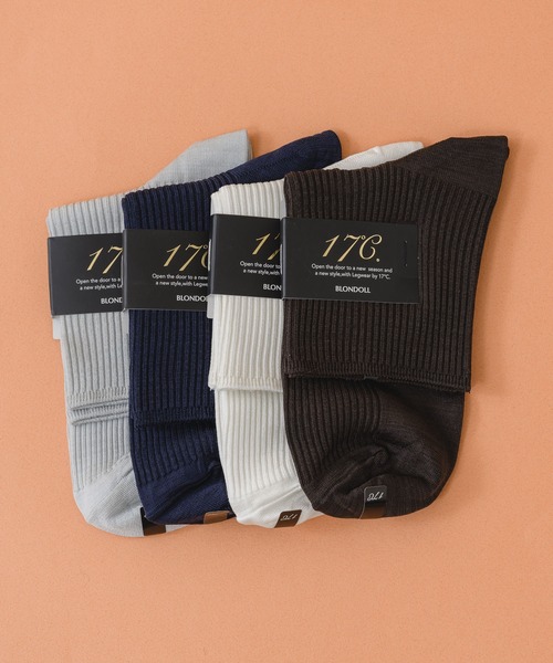 BLONDOLL 17℃(ブロンドール17℃)の「【KATHARINE ROSS】BLONDOLL 17℃ ブライト2×2リブソックス WEB限定(ソックス/靴下・レディース・ホワイト/ライトグレー/ネイビー/ブラウン・MEDIUM)」の5枚目の写真