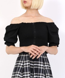 PUNYUS | シャーリングショートブラウス(シャツ/ブラウス)