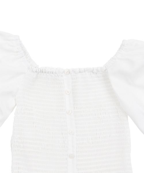 PUNYUS（プニュズ）の「シャーリングショートブラウス（シャツ/ブラウス・レディース・ブラック/ホワイト・4/1/2/3）」の19枚目の写真