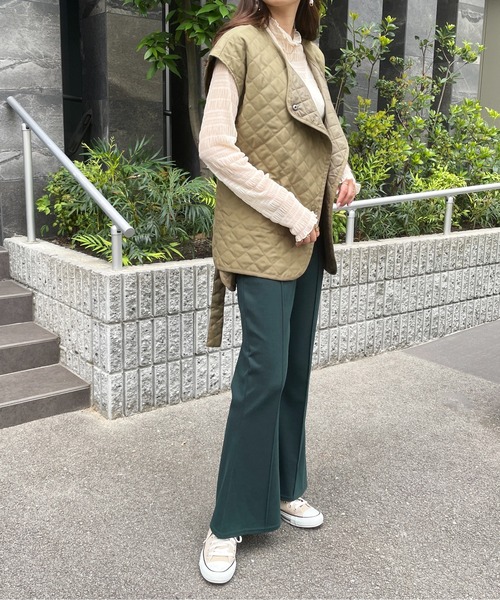 StyleSea（スタイルシー）の「ピーチキャンバスキルティングオーバーベスト（ベスト・レディース・ブラック/カーキ/アイボリー/ベージュ・MEDIUM）」の15枚目の写真