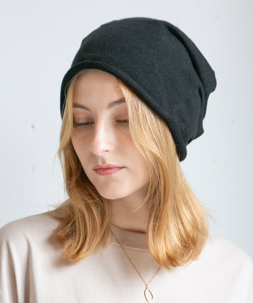 14+(イチヨンプラス)の「後ろタック入りビッグワッチ(ニットキャップ/ビーニー・レディース・ブラック/ベージュ/グレー・FREE)」の4枚目の写真
