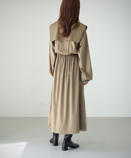 cheriella（シェリエラ）の「【cheriella】WEB限定ピーチサテンビッグカラーワンピース（ワンピース・レディース・ブラック/パープル/モカ・M）」の19枚目の写真