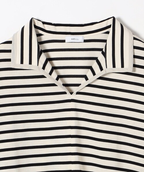 SHIPS any(シップス エニィ)の「SHIPS any:〈ウォッシャブル〉スキッパー カラー プルオーバー(Tシャツ/カットソー・レディース・オフホワイト/ブラック/その他・ONE SIZE)」の6枚目の写真