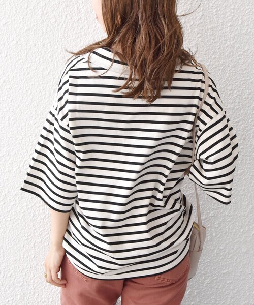 SHIPS any(シップス エニィ)の「SHIPS any:〈ウォッシャブル〉スキッパー カラー プルオーバー(Tシャツ/カットソー・レディース・オフホワイト/ブラック/その他・ONE SIZE)」の21枚目の写真