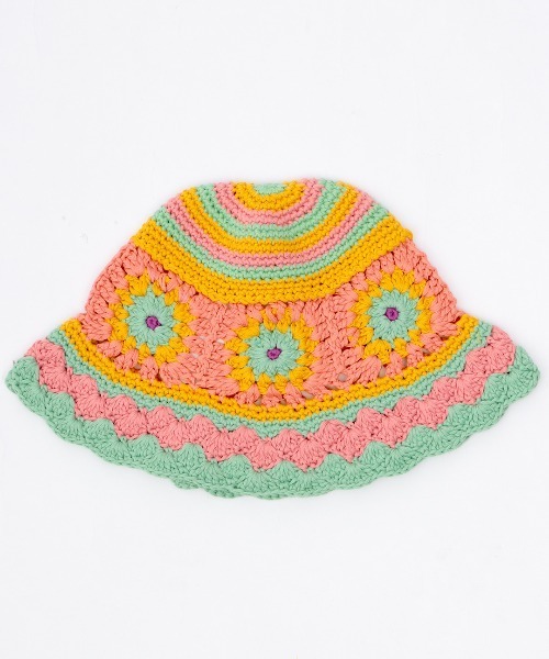 チチカカ（チチカカ）の「カラフルクロシェハット（ニットキャップ/ビーニー・レディース・ブルー/ブラック/ピンク・FREE）」の14枚目の写真