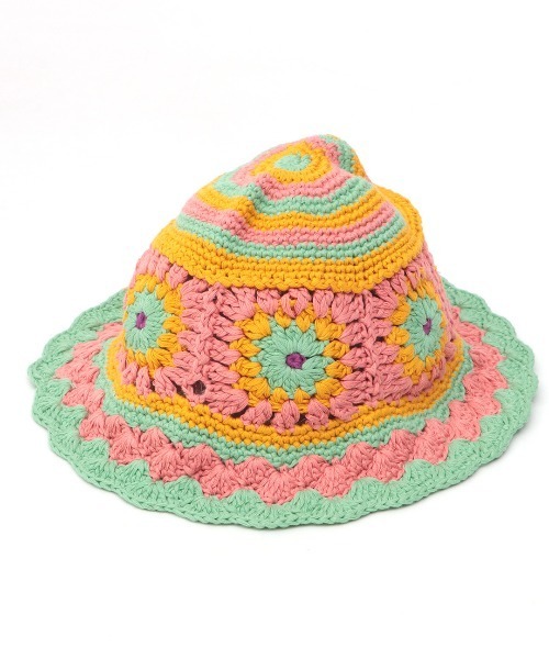 チチカカ（チチカカ）の「カラフルクロシェハット（ニットキャップ/ビーニー・レディース・ブルー/ブラック/ピンク・FREE）」の15枚目の写真