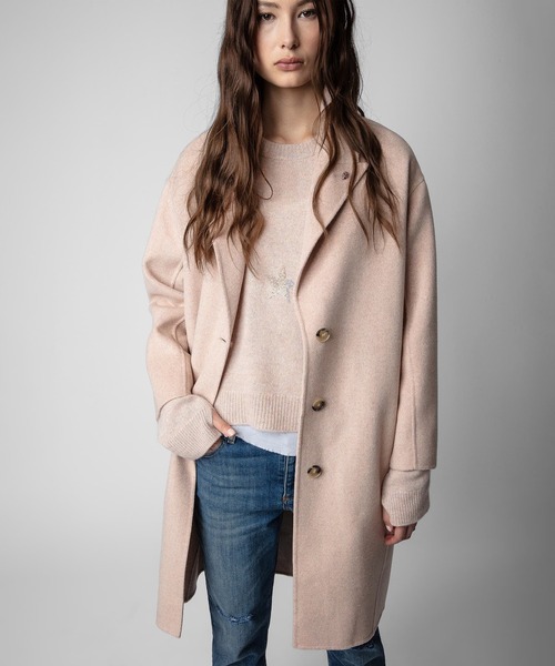 ZADIG&VOLTAIRE(ザディグ エ ヴォルテール)の「MADY CASHMERE(チェスターコート・レディース・シルバー系/ピンク系・XS/S/M)」の7枚目の写真