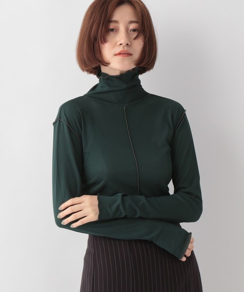 A part by（アパートバイ）の「ハイショクメロータートル_長袖　345112（その他トップス・レディース・チャコールグレー/グリーン/ライトベージュ・FREE）」の3枚目の写真