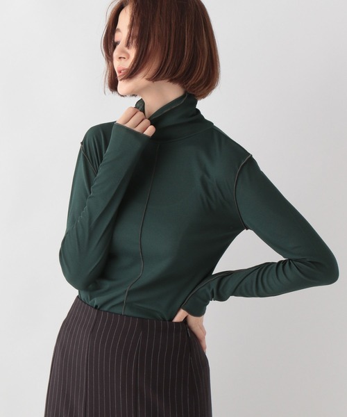 A part by（アパートバイ）の「ハイショクメロータートル_長袖　345112（その他トップス・レディース・チャコールグレー/グリーン/ライトベージュ・FREE）」の6枚目の写真