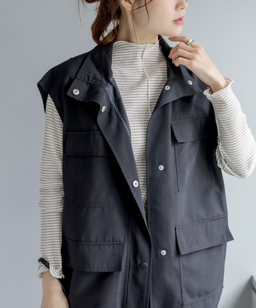 PUAL CE CIN（ピュアルセシン）の「プチハイネック　テレコ染め分けボーダーアソートロンT（Tシャツ/カットソー・レディース・ブラック/ベージュ/ピンク・FREE）」の18枚目の写真