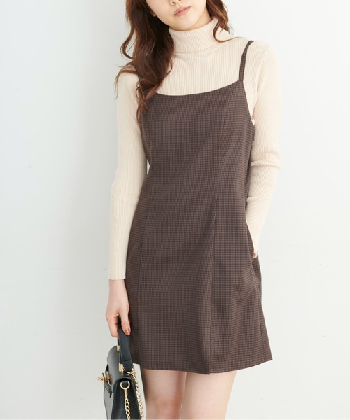 FREE'S MART（フリーズマート）の「◆Aラインミニキャミワンピース（ワンピース・レディース・ベージュ系その他/ブラウン系その他/ブラック・MEDIUM/SMALL）」の2枚目の写真