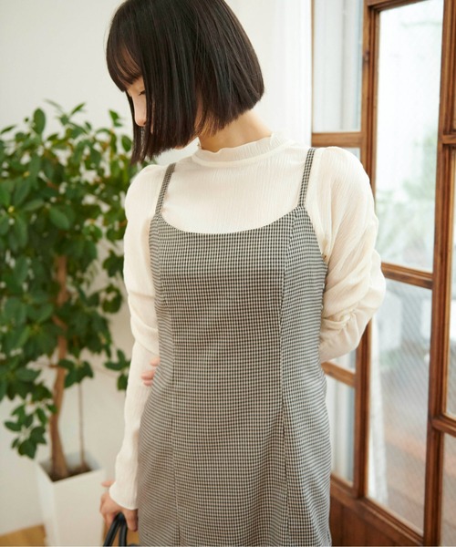 FREE'S MART（フリーズマート）の「◆Aラインミニキャミワンピース（ワンピース・レディース・ベージュ系その他/ブラウン系その他/ブラック・MEDIUM/SMALL）」の3枚目の写真