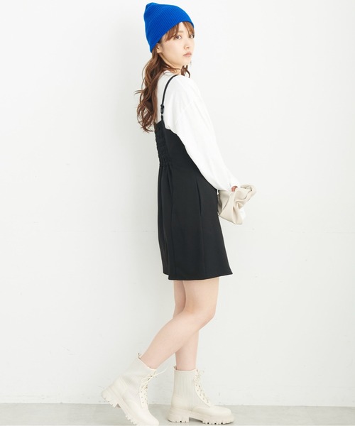 FREE'S MART（フリーズマート）の「◆Aラインミニキャミワンピース（ワンピース・レディース・ベージュ系その他/ブラウン系その他/ブラック・MEDIUM/SMALL）」の7枚目の写真