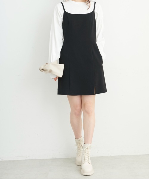 FREE'S MART（フリーズマート）の「◆Aラインミニキャミワンピース（ワンピース・レディース・ベージュ系その他/ブラウン系その他/ブラック・MEDIUM/SMALL）」の8枚目の写真